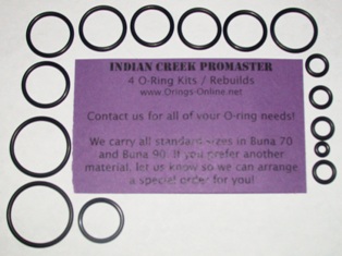 Indian Creek Promaster O-ring Kit - 4 Rebuilds