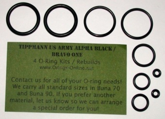 Tippmann Alpha Black / Bravo One Marker O-ring kit 2 rebuilds