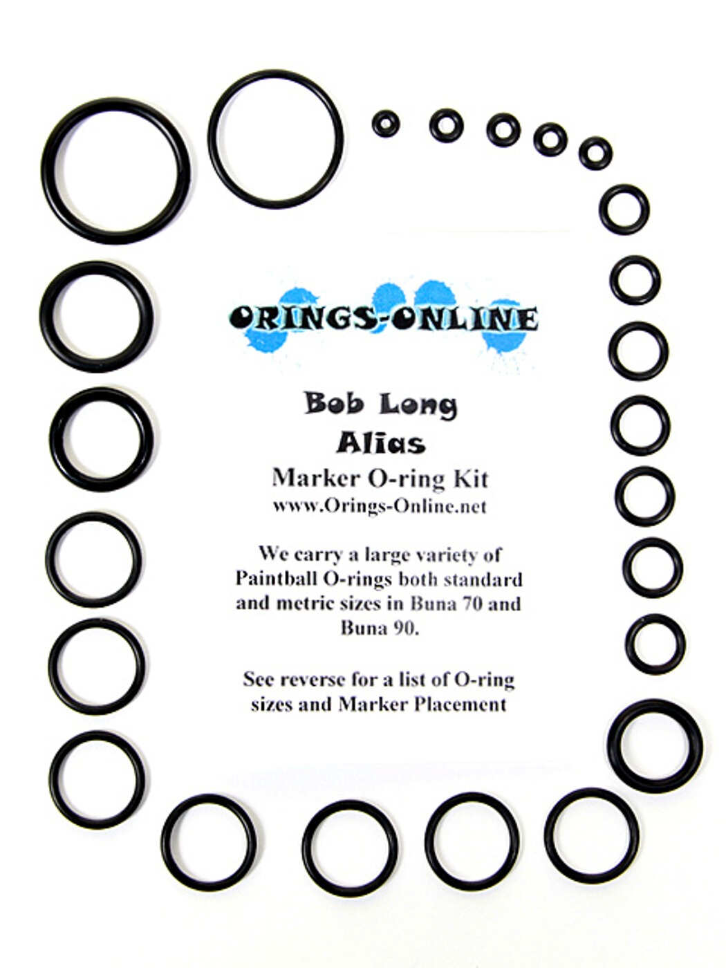 Bob Long G6r Intimidator 1x color coded o-ring rebuild kit by Flasc Paintball 