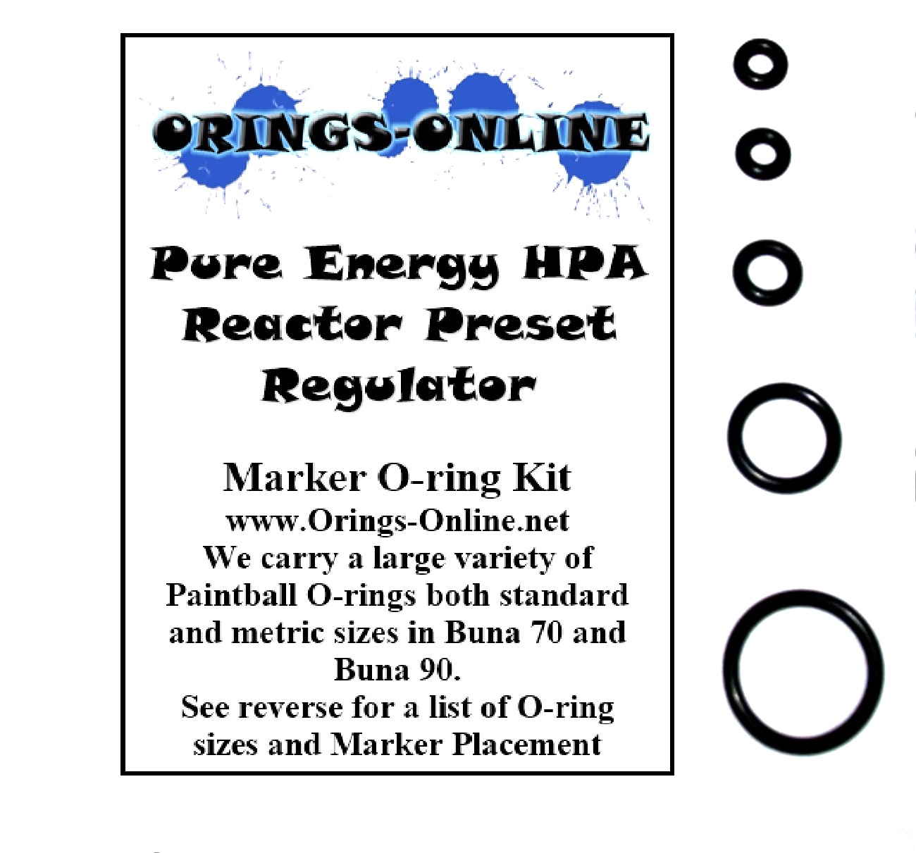 Pure Energy HPA Reactor Regulator O-ring Kit